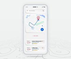 Map GPS navigation app ux ui concept, Mobile map application, Smartphone App search map navigation, Technology map, City navigation maps, City street, gps tracking, Location tracker, Vector