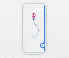 Map GPS navigation ux ui concept, Smartphone map application and destination pinpoint on screen, App search map navigate, Technology map, City navigation maps, City street, tracking, location, Vector