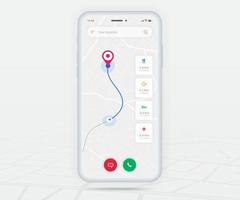 Map GPS navigation ux ui concept, Smartphone map application and destination pinpoint on screen, App search map navigate, Technology map, City navigation maps, City street, tracking, location, Vector