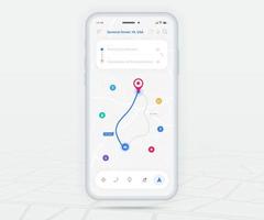 Map GPS navigation app ux ui concept, Mobile map application, Smartphone App search map navigation, Technology map, City navigate maps, City street, gps tracking, Location tracker, Vector illustration