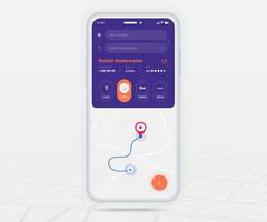 Map GPS navigation app ux ui concept, Mobile map application, Smartphone App search map navigation, Technology map, City navigation maps, City street, gps tracking, Location tracker, Vector