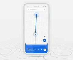 mapa gps navegación ux ui concepto, aplicación de mapa de teléfono inteligente y punto de destino en pantalla, mapa de búsqueda de aplicaciones navegar, mapa de tecnología, mapas de navegación de la ciudad, calle de la ciudad, seguimiento, ubicación, vector