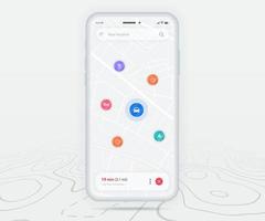 mapa gps navegación ux ui concepto, aplicación de mapa de teléfono inteligente y punto de destino en pantalla, mapa de búsqueda de aplicaciones navegar, mapa de tecnología, mapas de navegación de la ciudad, calle de la ciudad, seguimiento, ubicación, vector