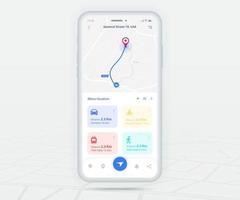 Map GPS navigation app ux ui concept, Mobile map application, Smartphone App search map navigation, Technology map, City navigate maps, City street, gps tracking, Location tracker, Vector illustration