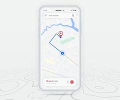 Map GPS navigation, Smartphone map application and red pinpoint screen, App search map navigation, Technology map, City navigation maps, City street, gps tracking, Location tracker, Vector