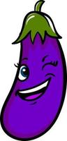 Purple eggplant ,illustration, vector on white background