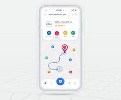 mapa gps navegación ux ui concepto, aplicación de mapa de teléfono inteligente y punto de destino en pantalla, mapa de búsqueda de aplicaciones navegar, mapa de tecnología, mapas de navegación de la ciudad, calle de la ciudad, seguimiento, ubicación, vector