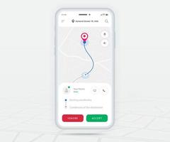 mapa gps navegación ux ui concepto, aplicación de mapa de teléfono inteligente y punto de destino en pantalla, mapa de búsqueda de aplicaciones navegar, mapa de tecnología, mapas de navegación de la ciudad, calle de la ciudad, seguimiento, ubicación, vector