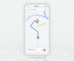 Map GPS navigation, Smartphone map application and red pinpoint screen, App search map navigation, Technology map, City navigation maps, City street, gps tracking, Location tracker, Vector