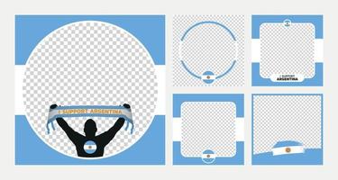 I support Argentina world football championship profil picture frame banners for social media vector