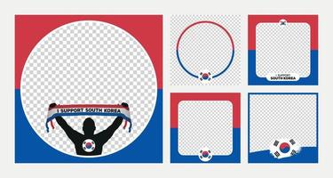 I support South Korea world football championship profil picture frame banners for social media vector