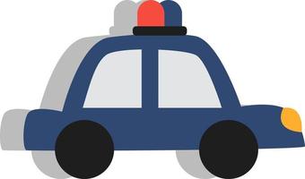 Blue police car, illustration, vector, on a white background. vector