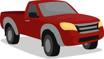 Red pickup, illustration, vector on white background