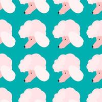 Poodle dog pattern, seamless pattern on blue background. vector