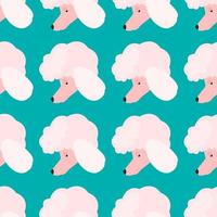 Poodle dog pattern, seamless pattern on blue background. vector