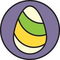 Easter egg with decoration, illustration, vector on a white background.