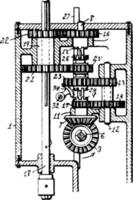 Mechanical Gearing vintage illustration. vector