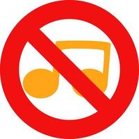 No music allowed, illustration, vector on a white background.