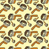 Little boy pattern, seamless pattern on yellow background. vector