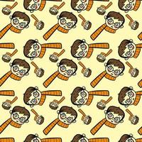 Little boy pattern, seamless pattern on yellow background. vector