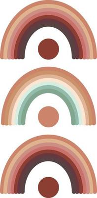 rainbow in flat style. trendy composition in the style of boho. Template for poster, interior design, card, sticker.
