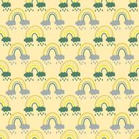 abstract rainbow seamless pattern. hand drawn in boho style. trendy color. doodle. textiles, nursery room decor, wallpaper, wrapping paper vector