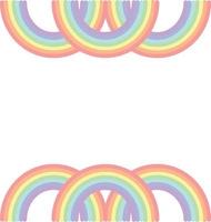rainbow border frame in flat style. gentle pastel cute element vector