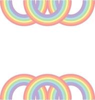 rainbow border frame in flat style. gentle pastel cute element vector
