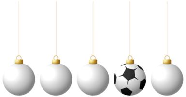 fútbol fútbol deporte navidad o año nuevo bola de adorno colgando de un hilo png