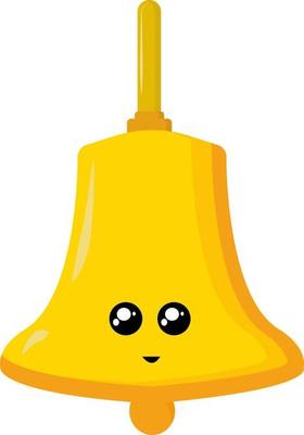 Golden bell, illustration, vector on white background.