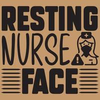 Resting nurse face vector