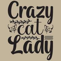 Crazy cat lady vector