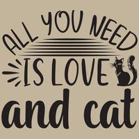 todo lo que necesitas es amor y gato vector