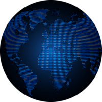 Technology world map cropout png