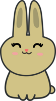 Cute cartoon rabbit cropout png