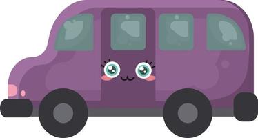 Cute purple van,illustration,vector on white background vector