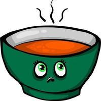 Soup in bowl, illustration, vector on white background