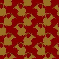 Amazing vase , seamless pattern on a red background. vector
