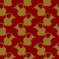 Amazing vase , seamless pattern on a red background. vector