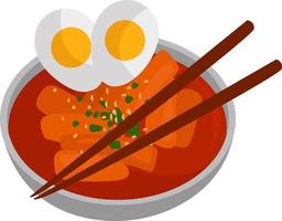 Tteok bokki, illustration, vector on white background