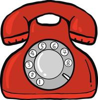 Red telephone , illustration, vector on white background