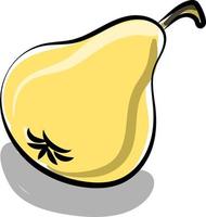 Yellow pear, illustration, vector on white background.