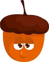 Bored acorn, illustration, vector on a white background.