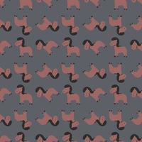 Ponies pattern, illustration, vector on white background