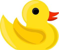 Rubber duck, illustration, vector on white background.