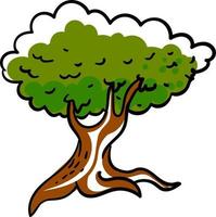 Oak tree, illustration, vector on white background