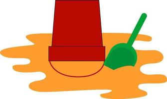 Sandbox for kids, illustration, vector on white background.