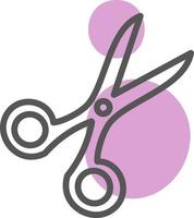 Sharp scissors, illustration, vector on a white background.