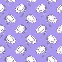 Little white flower , seamless pattern on a purple background. vector