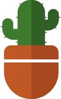 Potted cactus, illustration, vector on white background.